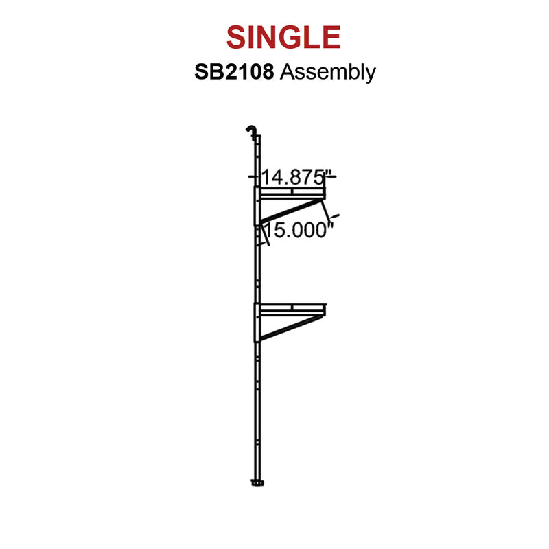 SB2108 - (Single) ConExtra Container Shelf Bracket: Adjustable, 2-Tier (14.875")