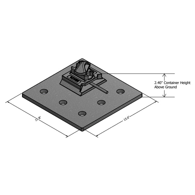 SB1470.CP.LH - Deck Mount with 3/4" Corner Plate, LH, 5 Hole