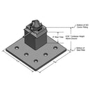 SB1470.RCP.RH  - Deck Mount Twist Lock w/Raised Corner Plate, 5 Hole (RH)
