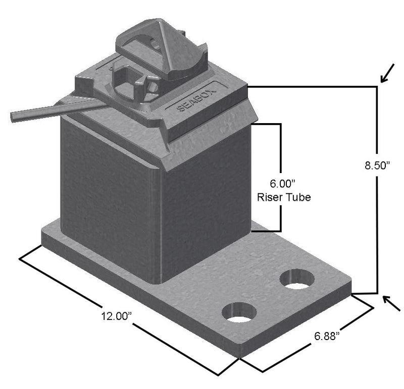 SB1470.RSP - Deck Mount Twistlock with Raised Side Plate, 2 Hole