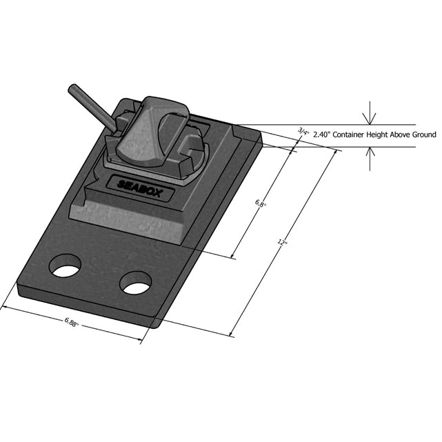 SB1470.SPL - Deck Mount Twistlock with Side Plate, 2 Hole (LH)